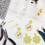 Arbuya Swirls Flowers Blossom Polymer Clay Texture Mat - Flourish Flowers Texture Sheet for Polymer Clay Jewelry Making, Earring Charms, DIY Craft Supplies