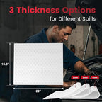 Oil Absorbent Pads | 16"x20" Oil-Only Spill Mat 100-Pack | Industrial Spill Control for Oil & Fuel(32 Gal/Box) | Repels Water Absorbing Sheets