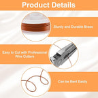 HARFINGTON 13ft Jewelry Wire, 22 Gauge (0.6mm) Brass Craft Soft Metal Tarnish Resistant Copper Beading Wire for Jewelry Making Supplies Crafting, Coffee