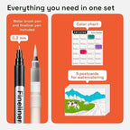 ARTISTRO 24 Watercolor Markers with Flexible Paint Brush Pens for Pros & Beginners - Consistent, Smooth, Bright, Washable, Non-Toxic, Ideal for Coloring, Calligraphy, & Manga
