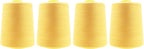 Mandala Crafts 4 Pack of Serger Threads Cones Spools - 20S/2 24000 Yards Polyester Butter Cream Threads for Sergers Machine and Overlock Quilting Sewing Machine