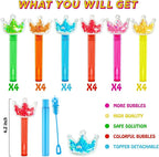 Princess Party Favors,24Pcs Glitter Crown Bubble Wands for Kids,Bling Crown Bubble Wand for Princess Birthday Party Supplies,Classroom Prizes Pinata Goodie Bag Stuffers Gift