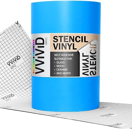 VViViD Blue Stencil Vinyl Masking Film with Anti-Bleed Technology (12" x 6ft)