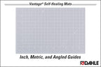 Dahle Vantage 10682 See-Through Premium Self-Healing Cutting Mat, 18"x24", 1/2" Grid, 5 Layers for Max Healing, Perfect for Crafts & Sewing, Clear