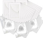 6x8 Mat for 8x10 Frame - Precut Mat Board Acid-Free Show Kit with Backing Board, and Clear Bags White 6x8 Photo Matte Made to Fit a 8x10 Picture Frame Matboard for Framing, Pack of 25 Mats