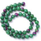 36pcs 10mm Natural Epidote Zoisite Stone Beads for Jewelry Making DIY Bracelet Necklace Accessories 15" Energy Healing Power Stone Beads