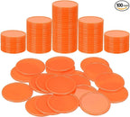 uxcell Plastic Poker Chips, Learning Counters Counting Counters Disks Markers Opaque Game Tokens for Game Play Math Counting