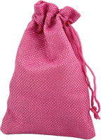 Palmhomee Pack of 25 Burlap Gift Bags with Drawstring Linen Jewelry Pouches Wedding Hessian Jute Bags for Birthday Jewelry and Treat Pouches Party Wedding Favors Gift Art and DIY Craft (4x5.6 Inch, Fuchsia)