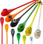 JOYIN 6 Pcs Halloween Egg and Spoon Race Game Set; Eyeballs and Spoons with Assorted Colors for Kids Adults Halloween Outdoor Fun Games, Party Favor Supplies, Classroom Activities