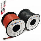 Fermerry 16 AWG Stranded Wire Spool 100ft Each 2 Colors Flexible 16 Gauge Silicone Hook up Wire Kit Electrical Tinned Copper Wire