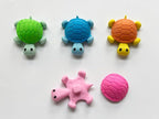36 Pcs Pencil Eraser Set, 3D Cute Erasers for Kids, Children's Gifts, Party Favor, Classroom School Rewards (Turtle)
