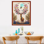 Dimensean Stamped Cross Stitch Kits Full Range of Embroidery Patterns Starter Kits for Beginners Adult or Kids DIY Cross Stitches Needlepoint Kits 11CT-Flower Elk 15.7x19.7 inch
