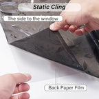LEMON CLOUD Window Film, Decorative Window Privacy Film, Window Film Privacy Static Cling Frosted, Anti-UV Sun Blocker Heat Control for Home(Grayish Black, 17.5 x 78.7 inches)