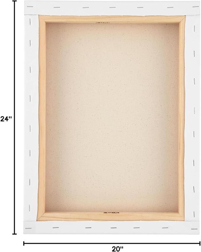 SoHo Urban Artist, 20x24 Heavyweight Stretched Cotton Canvas for Painting - 1.5" Deep- 3 Pack, Triple Primed, 100% Cotton Canvas, Archival, Universal Primed for Oil, Acrylic, Alkyd, Mixed Media