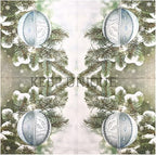 20-ct 13x13 Christmas Paper Decoupage Napkins, 3-Ply Servilletas Tissue Napkin for Dinner and Parties, Disposable Napkins (Ornament X)
