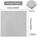 2Pack 5052 H32 Thin Aluminum Sheet Metal 12 x 12 x 0.012 (12Mil) Aluminum Plate Covered with Protective Film, Rectangle Thin Aluminum Metal Plate for Crafting, DIY, Handcraft, Backsplashes, 0.3mm