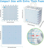 MEVOME Blocking Mats for Knitting with 20pcs Knitting Blockers 200 T-pins 104 Locking Stitch Markers, Extra Thick Block Boards with Grids Storage Bag for Needlepoint Crochet - Pack of 9 (White)