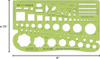 Pacific Arc, Landscape Template, 1/8 inch Scale, Drawing aid Stencil for Professional or School Work. Size 4.75 x 8 in.