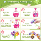 TingingYuli Arts and Crafts Kit for Kids Ages 4-8,Flower Bouquet Toys,DIY Flower Market Toys,Build Your Bouquet,Educational Christmas Birthday Gifts for 3 4 5 6 7 8 9 Year Old Girls-Rose