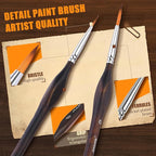 Miniature Paint Brushes with Domed Dry Brush Set for Miniature Painting, Fuumuui 14Pcs Miniature Model Paint Brush Set Dry Brush Miniatures for for Acrylic, Watercolor, Oil