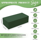 Aktor 8 Pcs Floral Foam Blocks for Fresh & Artificial Flower Arrangement, 8.8” x 4.1” x 2.7” Green Wet Foam for Wedding, Birthdays, Home, Office, and Garden Decorations