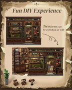 Cutefun Book Nook Kit - DIY Miniature Doll House Kit, Book Nook Kits for Adults, 3D Wooden Puzzle Bookend Bookshelf with LED Light for Cafe Crafts Lovers (Corner Coffee Shop)