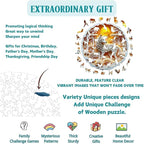 Wooden Puzzles for Adults, 3D Wolf Wooden Puzzles 200 Pieces, Unique Animal Shaped Wood Challenging Jigsaw Puzzles Gifts for Adults, 11.4x11.4in