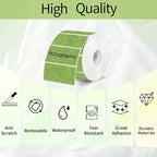 3x2 Inch Holographic Thermal Labels Stickers, Glitter Waterproof Direct Thermal Sticker Labels for Barcode, Mailing, DIY Design- 200Pcs /Glitter Green