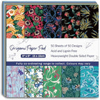 Origami Paper Kit 50 Sheets 6 Inch Square Double Sided Color 50 Vivid Japanese Washi Chiyo Colors for Hand Crafts Origami Paper Arts Creativity Flowers