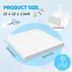 LuckyFoam White 4 Pack 12x12x1 inch Foam Sheets 1 Inch Thick Polystyrene Rectangles XPS Foam Board Craft for Insulating DIY Modeling Art Supplies