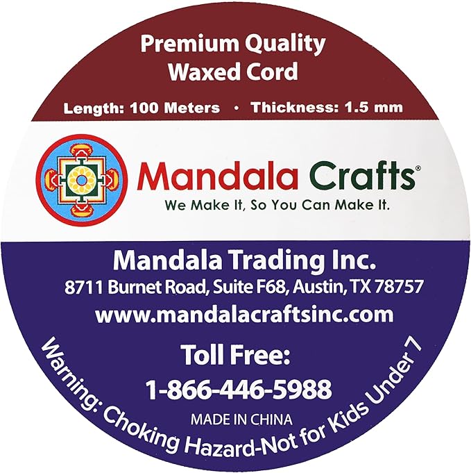 Mandala Crafts 1.5mm 109 Yards Gold Cotton Waxed Cord for Jewelry Making Bracelet Cord Waxed String - Beading String Thread Jewelry Cords for Necklaces String