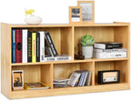 Tangkula 5 Cube Bookcase, 2 Tier Wooden Storage Open Bookshelf, Multipurpose Display Storage Cabinet for Living Room, Bedroom, Hallway, Kid's Playroom, Reading Nook (Yellow)