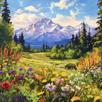 14CT Counted Cross Stitch Kits for Adults Mountain Flowers Advanced Stamped Cross Stitch Kits for Adults (Mountain 4)
