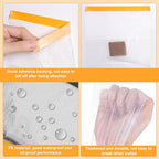 HARFINGTON Pre-Taped Masking Film 78.7" x65.6ft Double Adhesive Tape and Drape Painters Plastic Drop Cloth Film with Tape Plastic Sheeting for Automotive Painting Covering