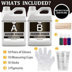 Silicone Mold Making Kit - 170oz Translucent Liquid Silicone Rubber 1:1 Mixing Ratio for Mold Making, Fast Curing DIY Molding Kit for Resin Casting, Candle Molds, Soap Molds, Craft (3 Colors)