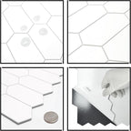 The Tiles Plaza 10-Sheet Peel and Stick Backsplash, White Long Hexagon Self Adhesive Wall Tile, Stone Composite Stick On Decorative Mosaic Tile for Kitchen Bathroom Fireplace