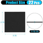 ToLanbbt 22 PCS Adhesive Foam Padding Sheets Closed Cell Neoprene Foam Sheet 1/16" Thick, 4" x 4" Self Stick Insulation Anti Vibration Pads Anti-Slip for Furniture, Cars, Speakers, DIY