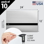 Trotec TroLase Lights | 24"x12"x1/250"(0.1mm thick) | Adhesive-Backed Flexible Laser Engraving Sheet/Film for Decal & Label | Double Color Plastic Sheet for Engraving | Brushed Silver/Black | 10pcs