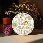 CHGCRAFT Abstract Wildflowers Polymer Clay Texture Sheets Geometric Flowers Silicone Stamp Clay Texture Mat Modeling Pattern Pad Texture Sheets for Jewelry and Clay Earrings Tools, 5.5x5.5 inch