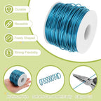 MECCANIXITY 15 Gauge Anodized Aluminum Craft Wire Bendable Bonsai Training Wire 223 Feet 1.5mm for Sculpting Crafts Wreath Floral Beading Jewelry Making, Blue