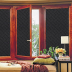Qualsen Frosted Glass Window Film - No Glue Static Cling Window Stickers, Removable Sun UV Protection for Home Office Kitchen, 23.6 x 78.7 inch, 60x200cm (Black)