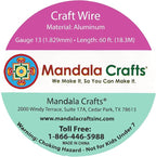 Mandala Crafts 13 Gauge Anodized Aluminum Craft Wire for Jewelry Making - 60 FT Colored Flexible Violet Wire - Bendable for Bonsai Armature Crafting Sculpting