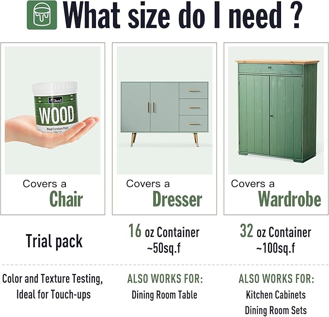 DWIL Matte Finish Furniture Paint - 5 Oz Wood Paint for Cabinets, Doors, Tables, and Dressers Refinishing - Water-Based, Non-Toxic & Odorless, Easy to Apply(Ivory White)-Trial Pack