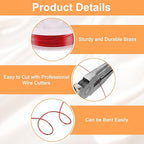 HARFINGTON 20ft Jewelry Wire, 24 Gauge (0.5mm) Brass Craft Soft Metal Tarnish Resistant Copper Beading Wire for Jewelry Making Supplies Crafting, Bright Red