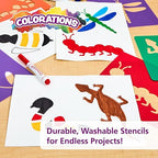 Colorations Garden Stencils, 12 Garden Designs, Made from Washable Plastic, 8 inches Each, Jumbo Size, Sturdy Stencils, Great for Creating Art, Kids Stencils, Stencils for Children