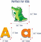 78 Magnetic Alphabet, 26 Uppercase, 26 Lowercase Letters & 26 Object Patterns, Adorable Animal Alphabet ABC Fridge Magnets Educational Letter Spelling Learning Toys Set for Toddlers 3 4 5 Years Old