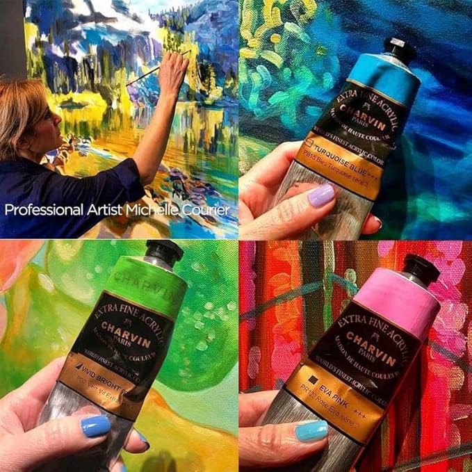 Charvin Extra Fine Professional Acrylic Paint - Van Dycke Brown, 60ml Tube, Triple-Milled, Lightfast Pigments, Open Stock Artist Acrylic Paints in Nature-Inspired Hues