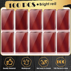 weparmeety 100 Pcs Metal Engraving Blanks Aluminum Sheet Laser Engraving Business Card Multipurpose Engraving DIY Gift Cards 86 x 54 x 0.21 mm (Red)