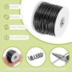 MECCANIXITY 9 Gauge Anodized Aluminum Craft Wire Bendable Bonsai Training Wire 56 Feet 3mm for Sculpting Crafts Wreath Floral Beading Jewelry Making, Black