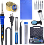 YIHUA 928D Soldering Iron Kit, 65W Soldering Iron, Fully Digital, Display °F/°C, Temperature Control, Accuracy 194~896℉- Soldering Kit with Sleep Function, Temp. Correction Function, Holder &more.
